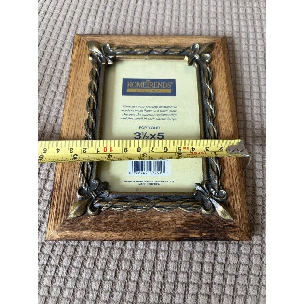 Home Trends Metal And Wood Vintage Photo Picture  Frame